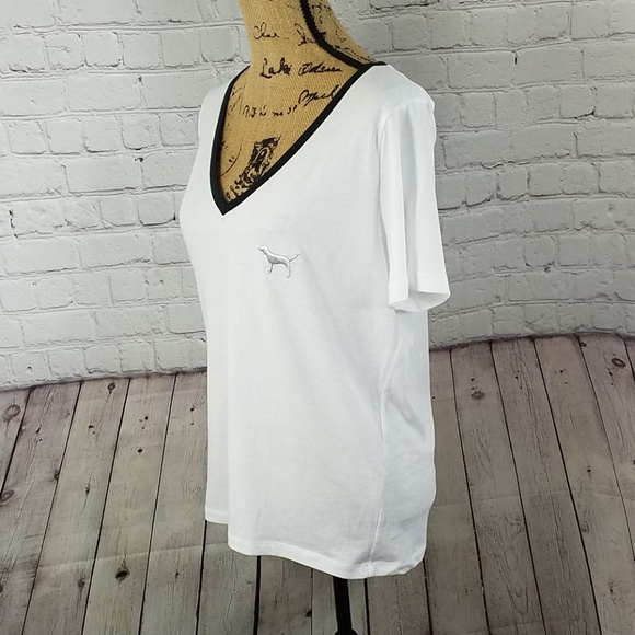 NWT VS Pink perfect v-neck bling tee size L - Picture 6 of 8